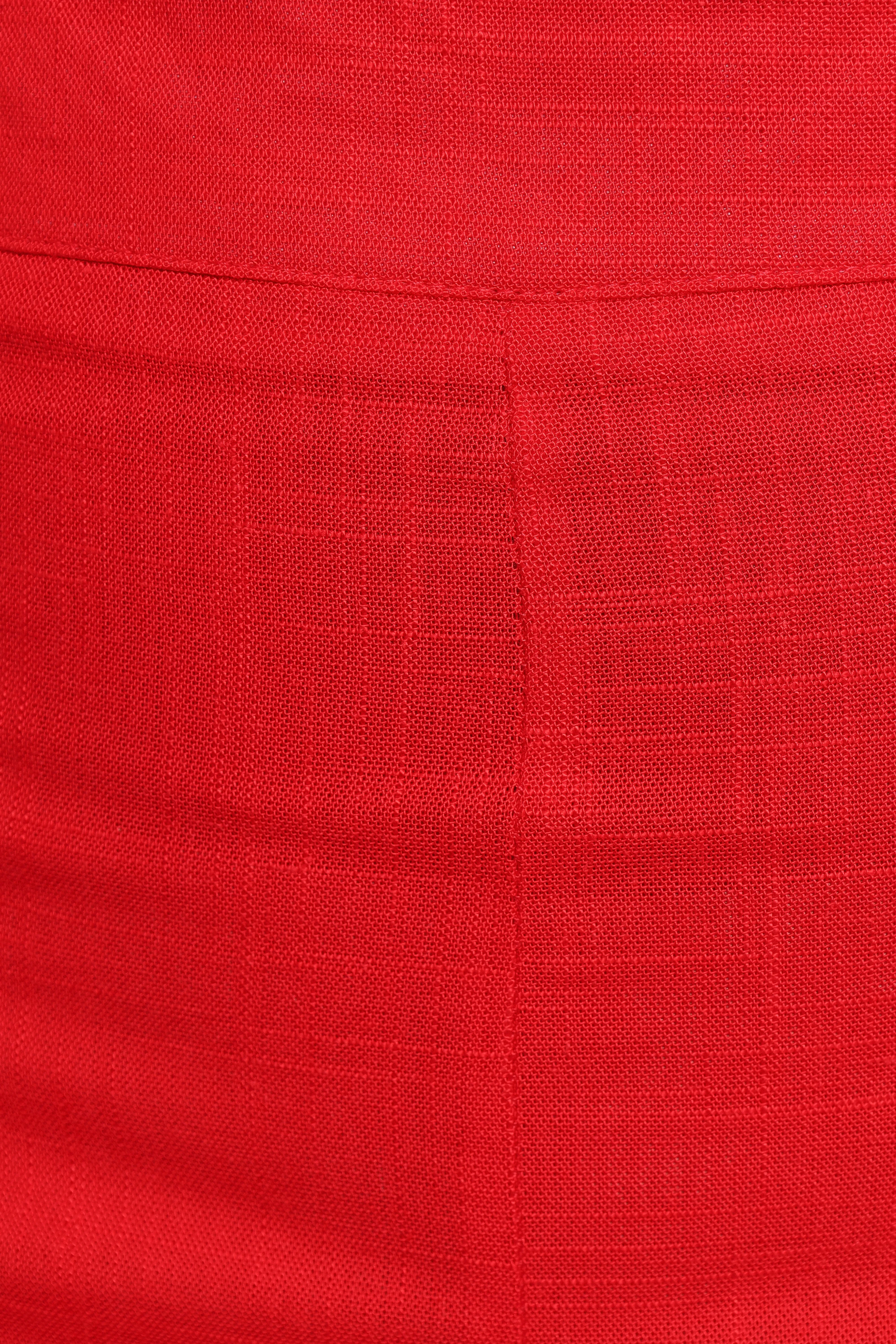 Amia Linen Blend Pants - Red