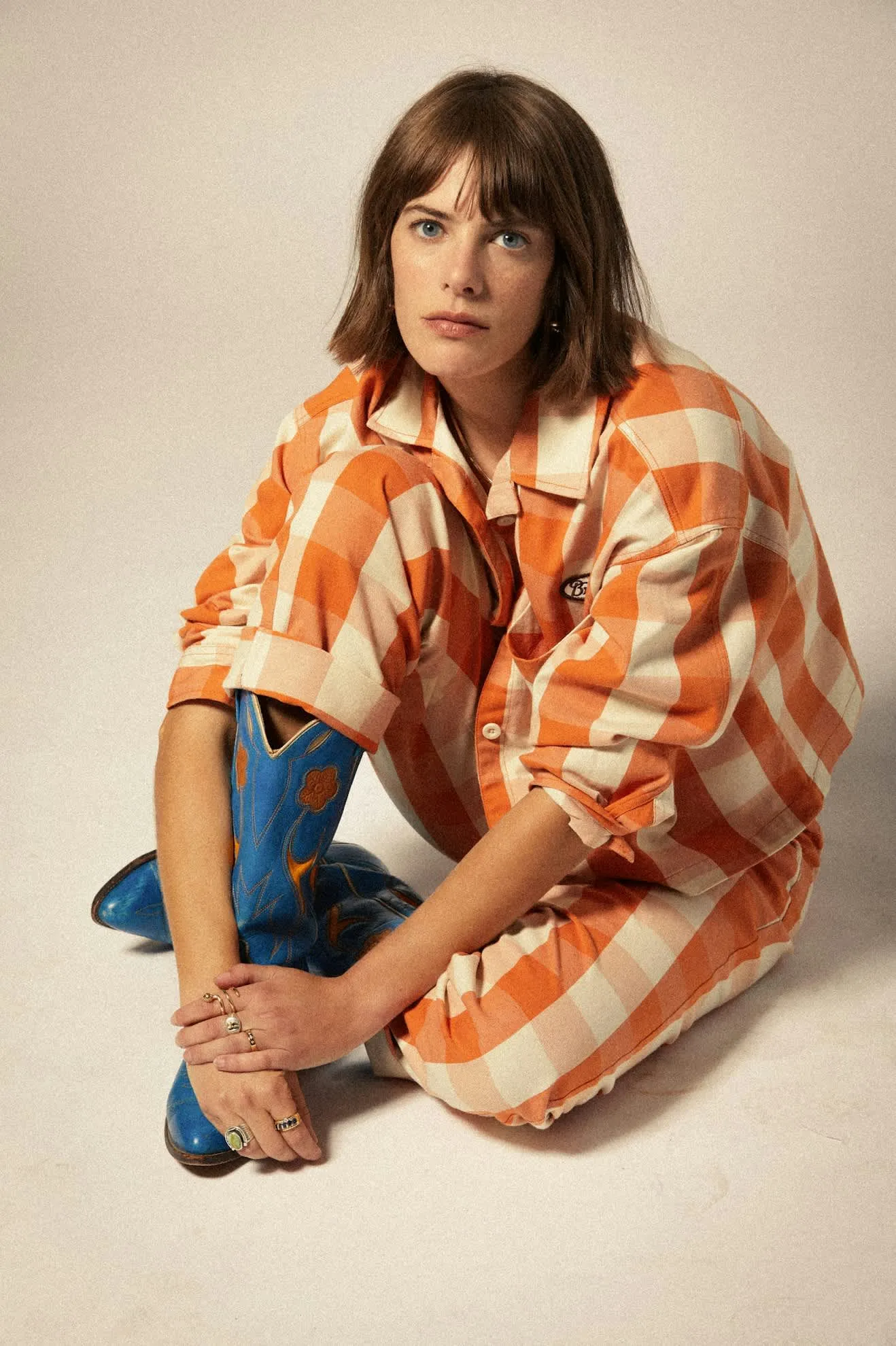 Bedford Pant - Tangerine Gingham