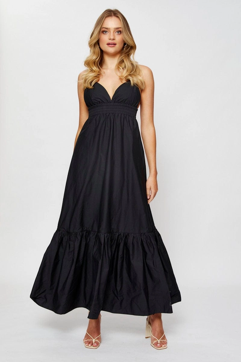 Black Maxi Dress Sleeveless Evening