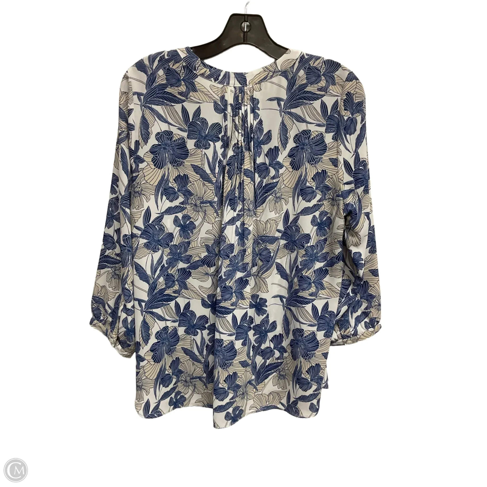 Blouse 3/4 Sleeve By Not Your Daughters Jeans In Blue, Size: M