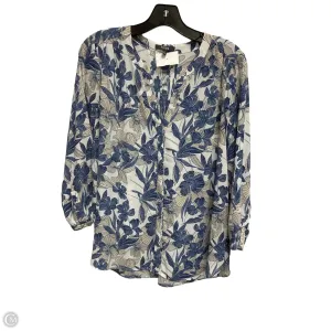 Blouse 3/4 Sleeve By Not Your Daughters Jeans In Blue, Size: M