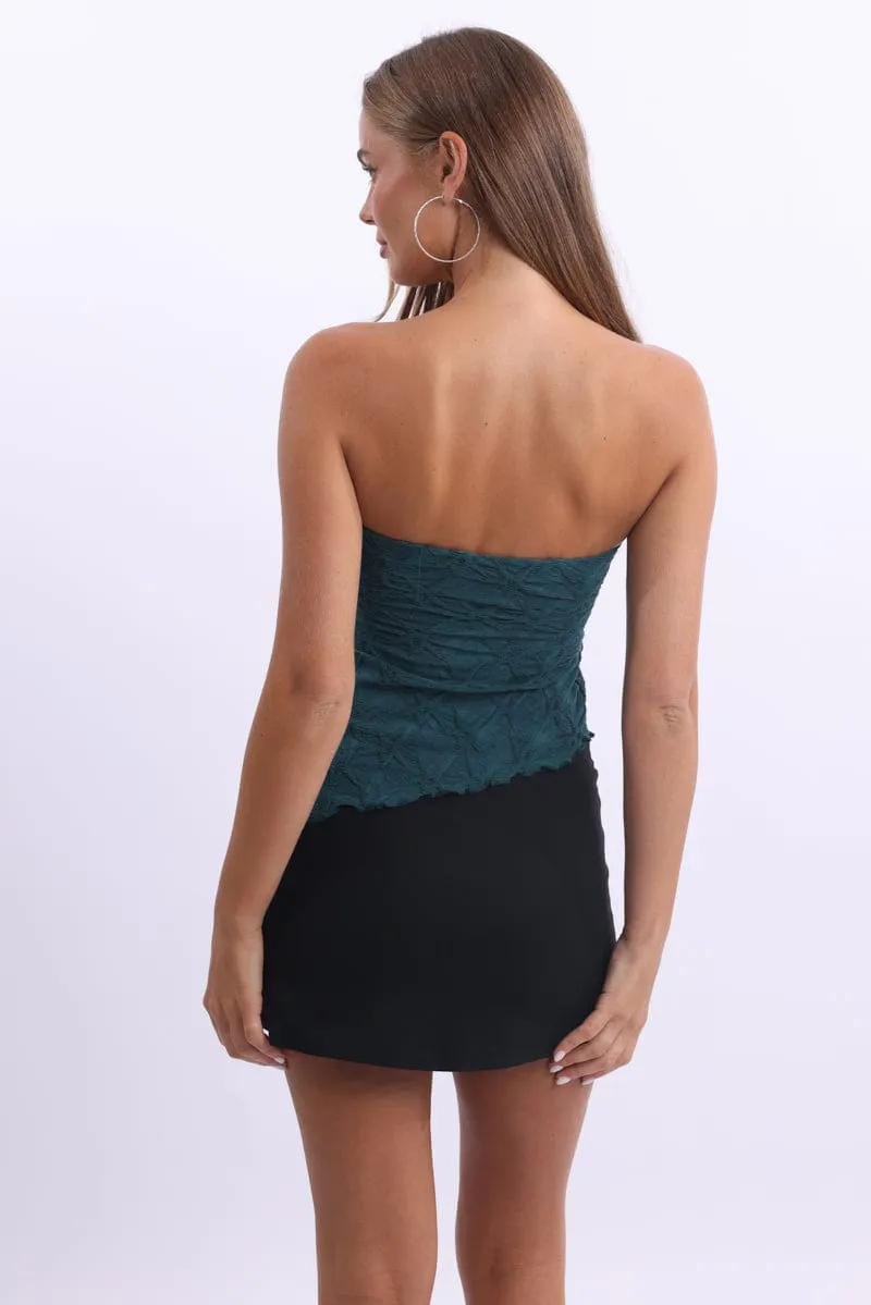 Blue Boob Tube Top Texured