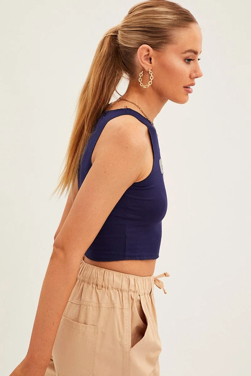 Blue Crop Top