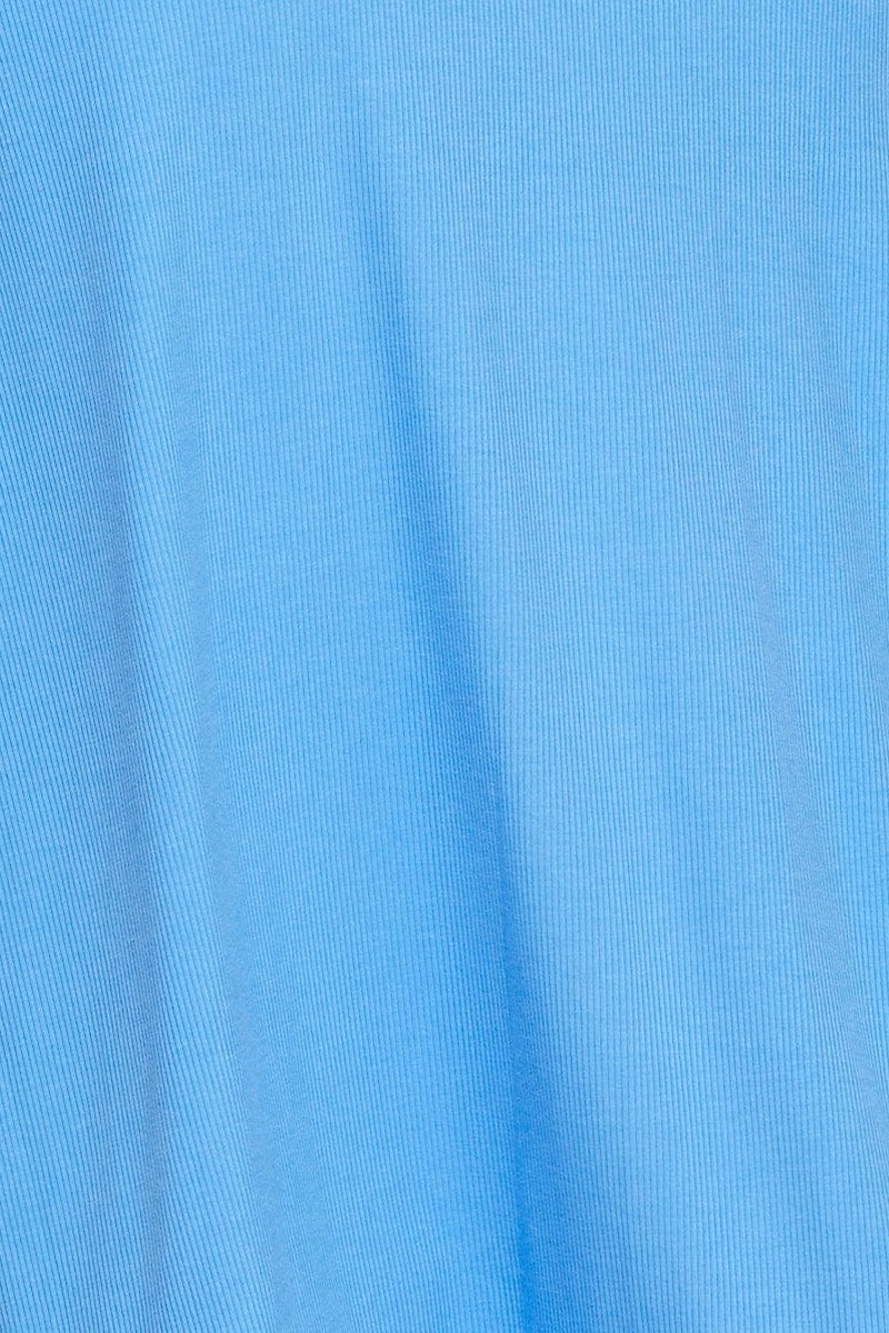 Blue Maxi Dress Short Sleeve Evening