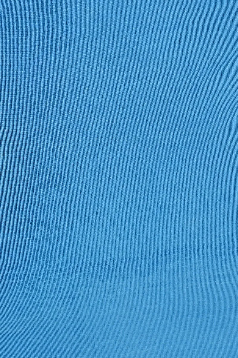 Blue Ruched Midi Skirt
