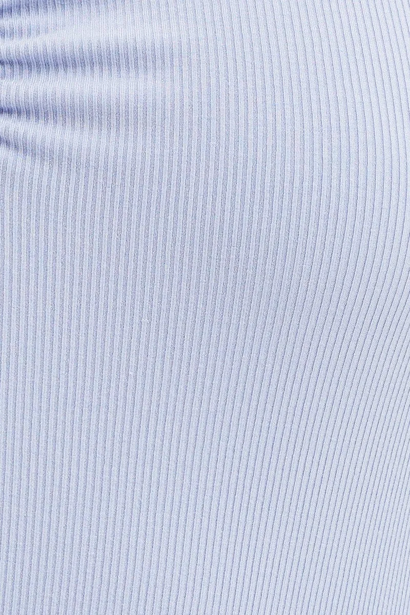 Blue Top Long Sleeve Round Neck