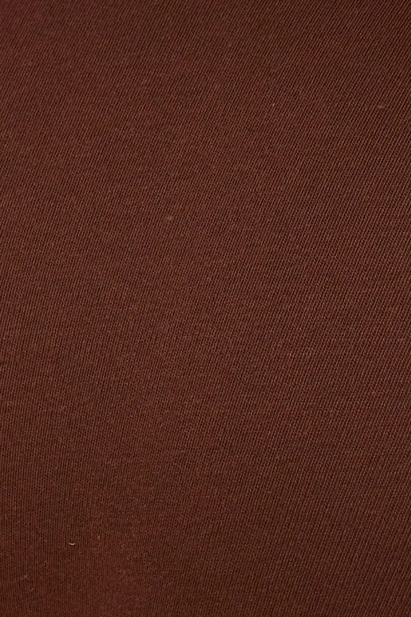 Brown High Waisted Bikini Brief Cotton Stretch