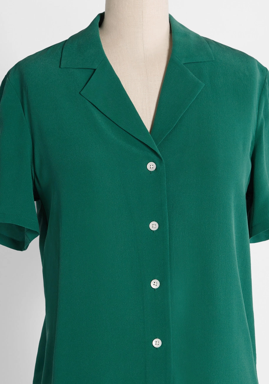 Call It a Classic Silk Camp Collar Shirt