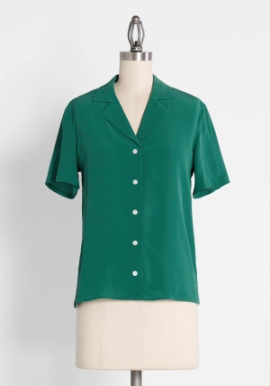 Call It a Classic Silk Camp Collar Shirt