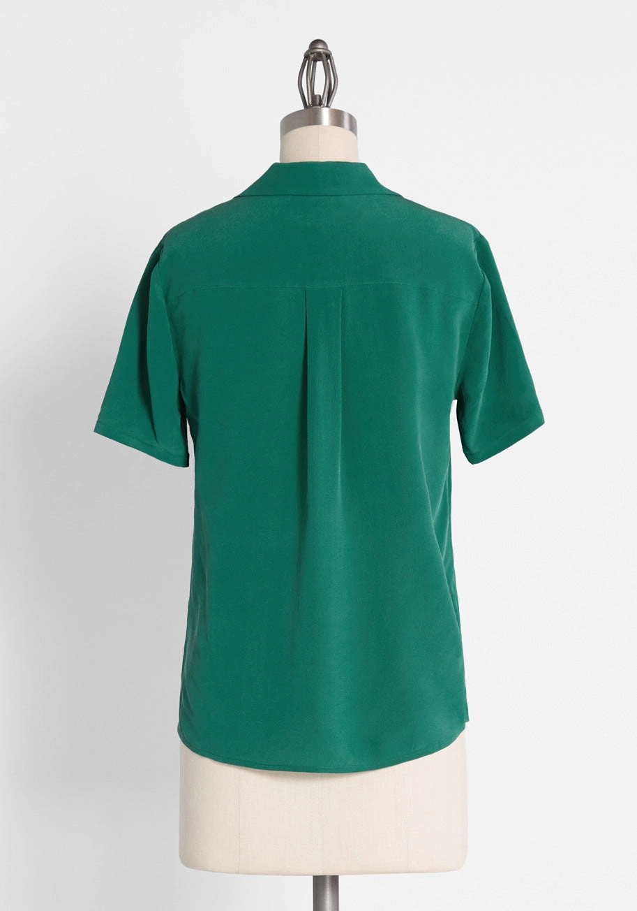 Call It a Classic Silk Camp Collar Shirt