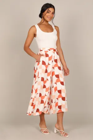 Cassandra High Waisted Pants - White Print