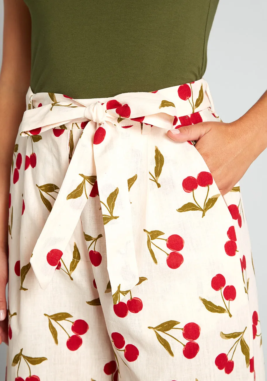 Cherries and Cream Wide-Leg Pants
