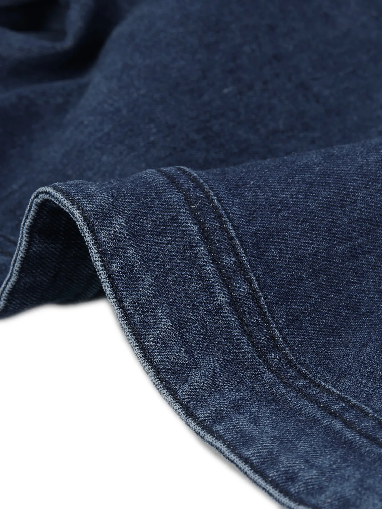 Cropped Denim Short Sleeve Lapel Collar Jean Jacket