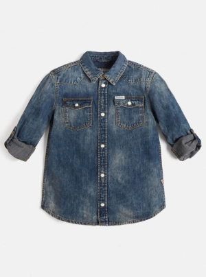 Denim Blue Acadia Mini Me Shirt (7-16)