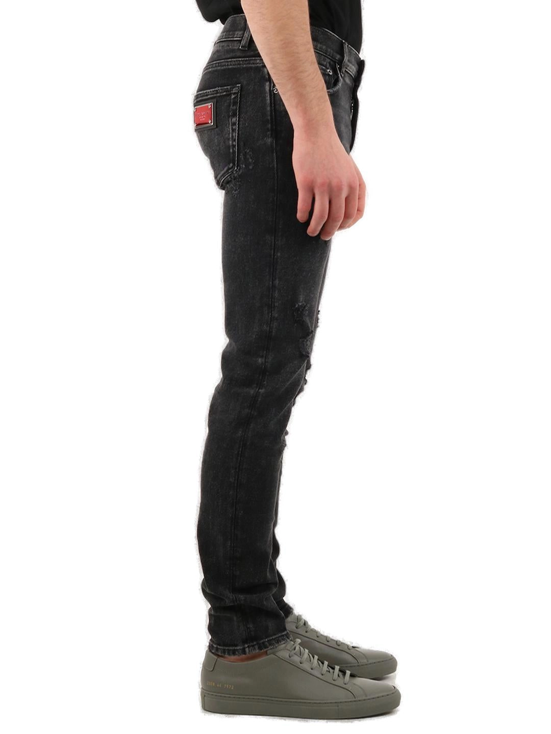 Dolce & Gabbana Distressed Slim-Fit Jeans