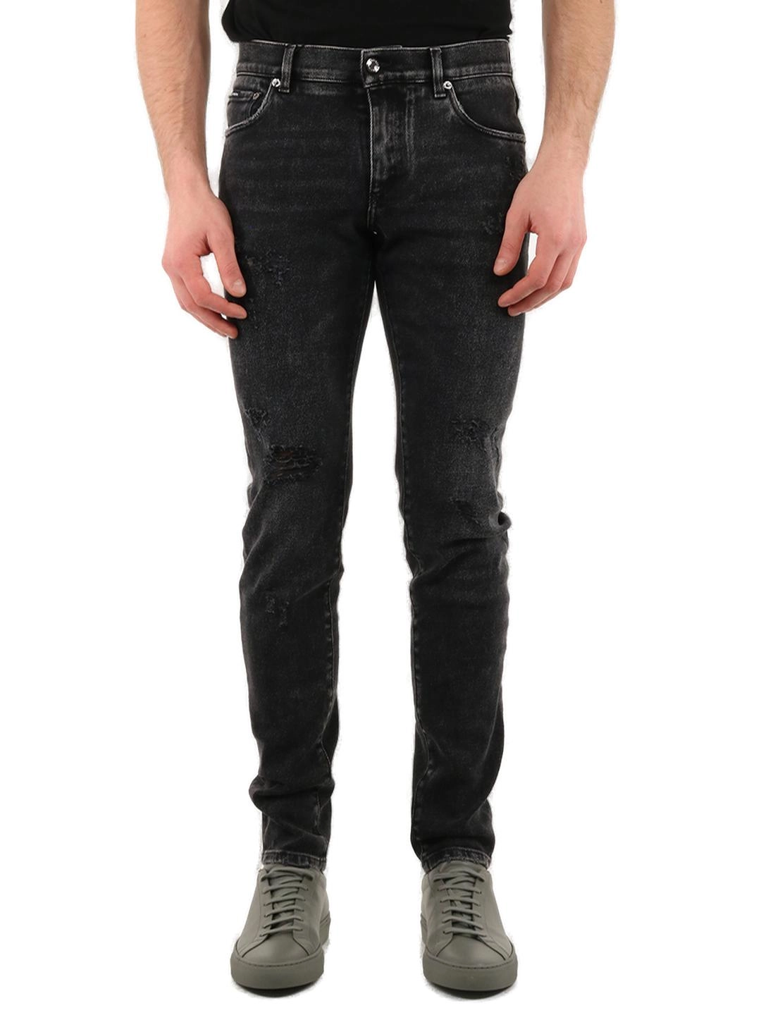 Dolce & Gabbana Distressed Slim-Fit Jeans
