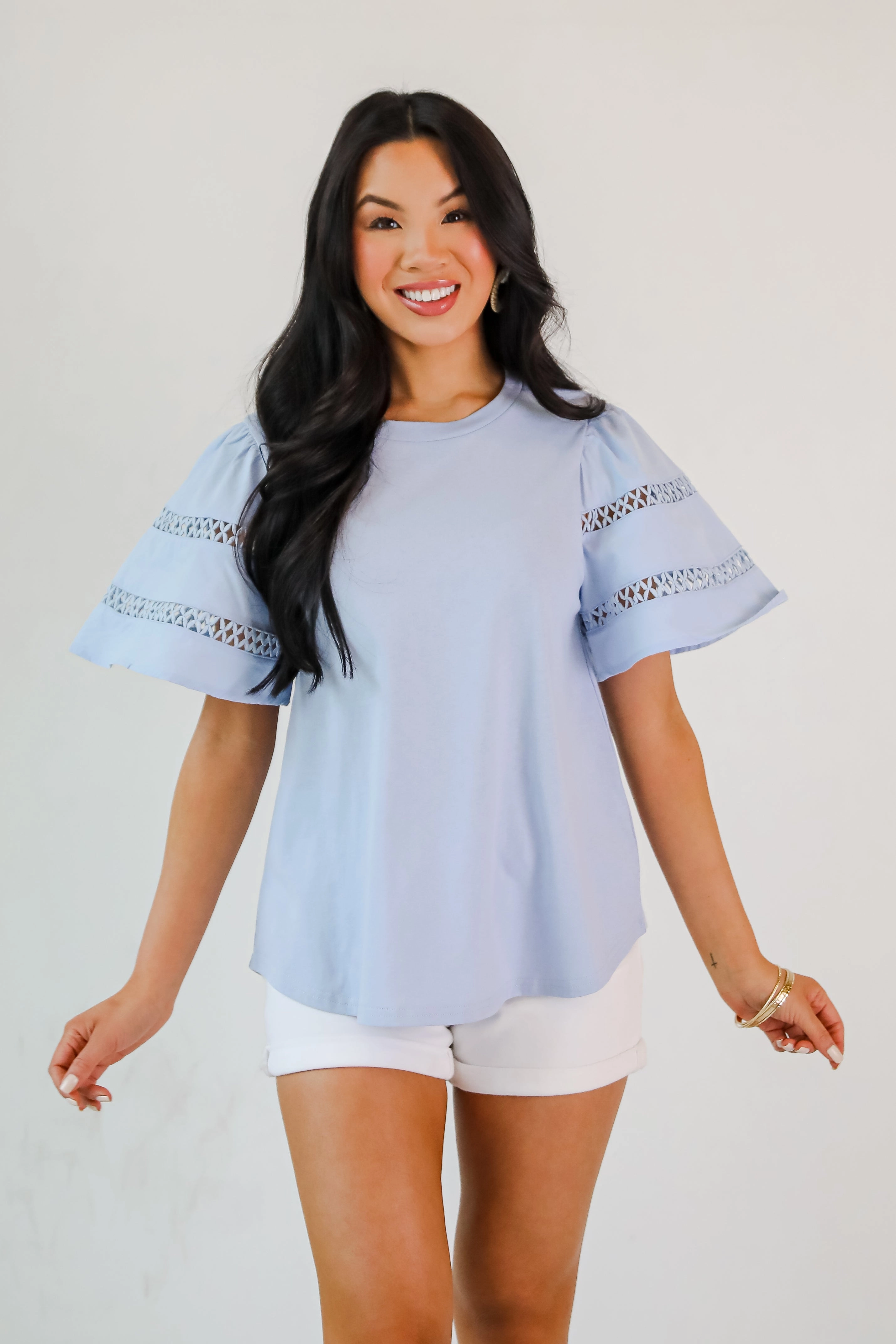Effective Charm Flutter Sleeve Blouse