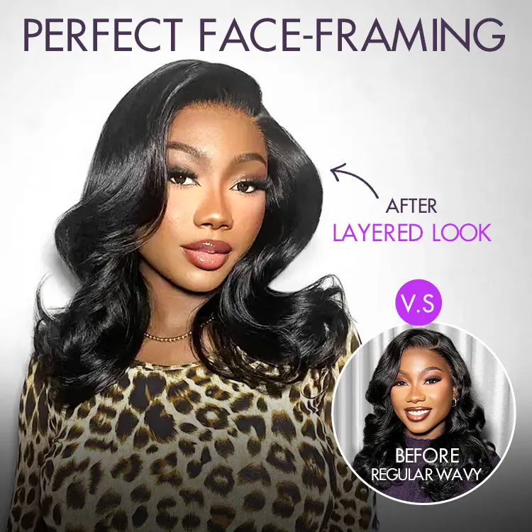 Effortlessly Chic Layered Haircut Wavy Glueless HD Minimalist Lace Short Wig