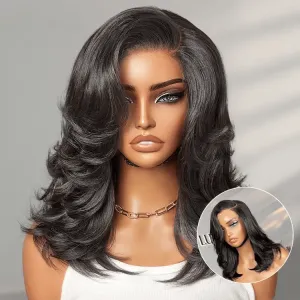 Effortlessly Chic Layered Haircut Wavy Glueless HD Minimalist Lace Short Wig