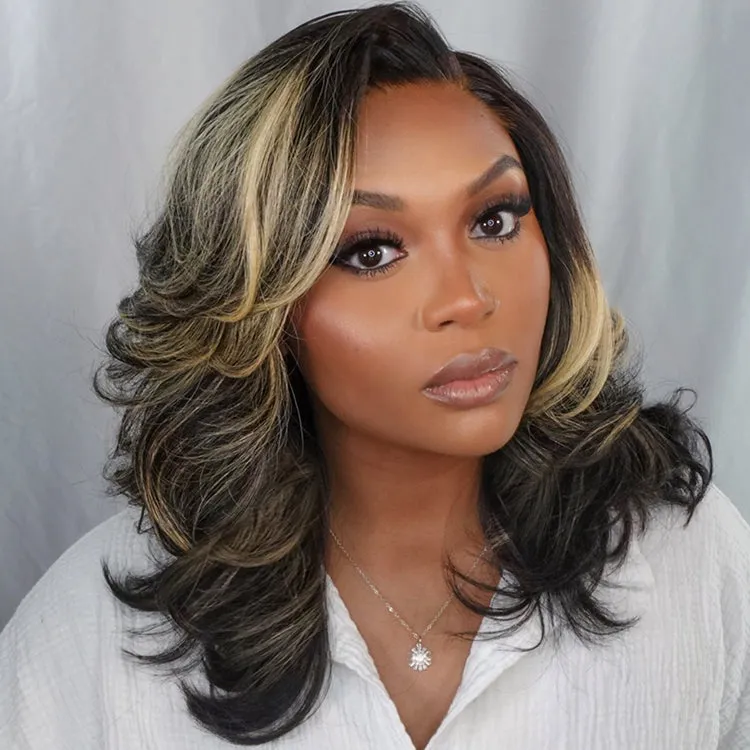 Effortlessly Chic Layered Haircut Wavy Glueless HD Minimalist Lace Short Wig