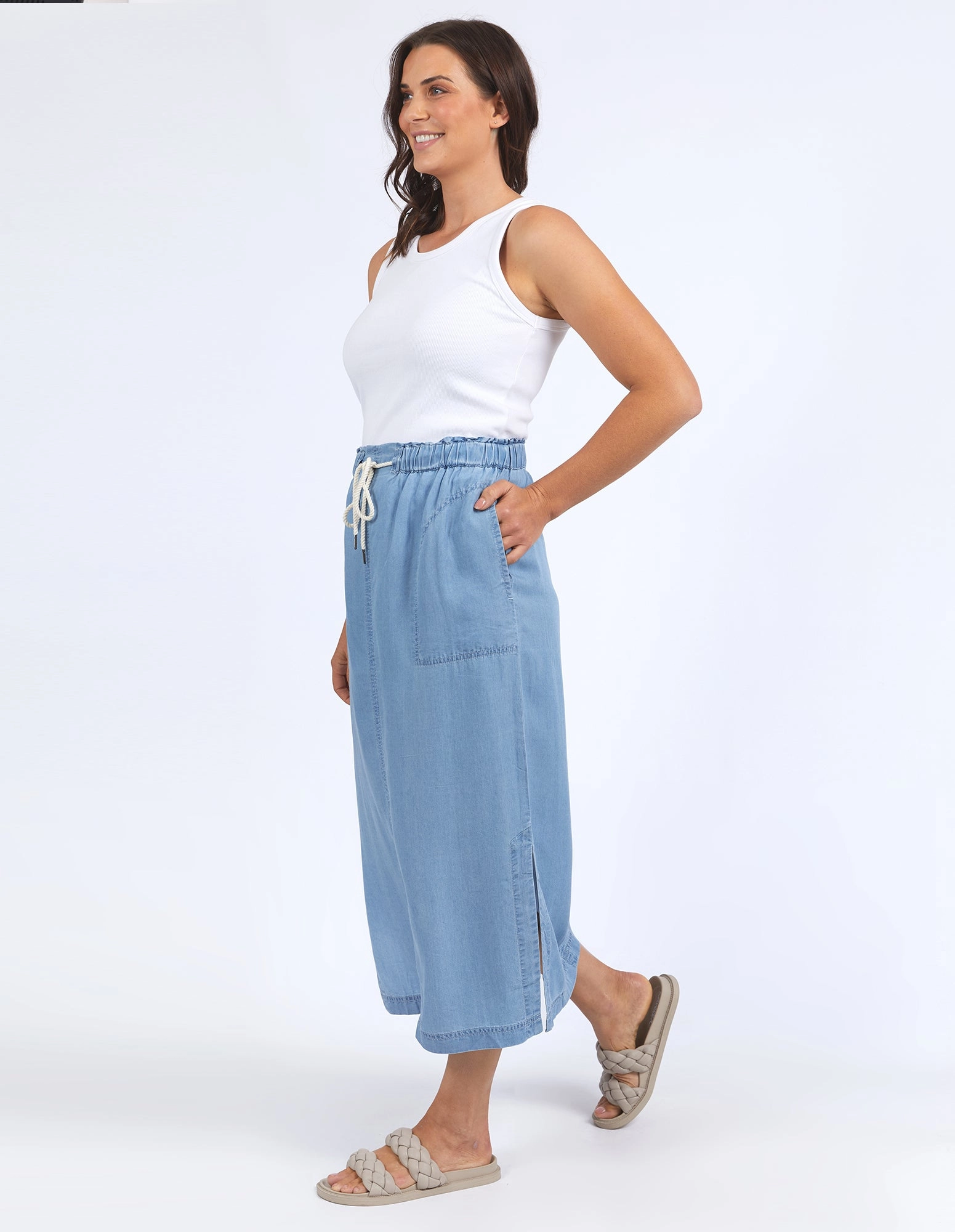 Elm Penny Utility Skirt Mid Blue Wash