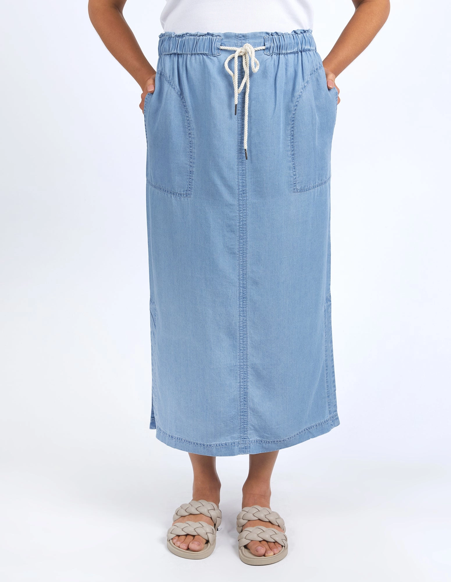 Elm Penny Utility Skirt Mid Blue Wash
