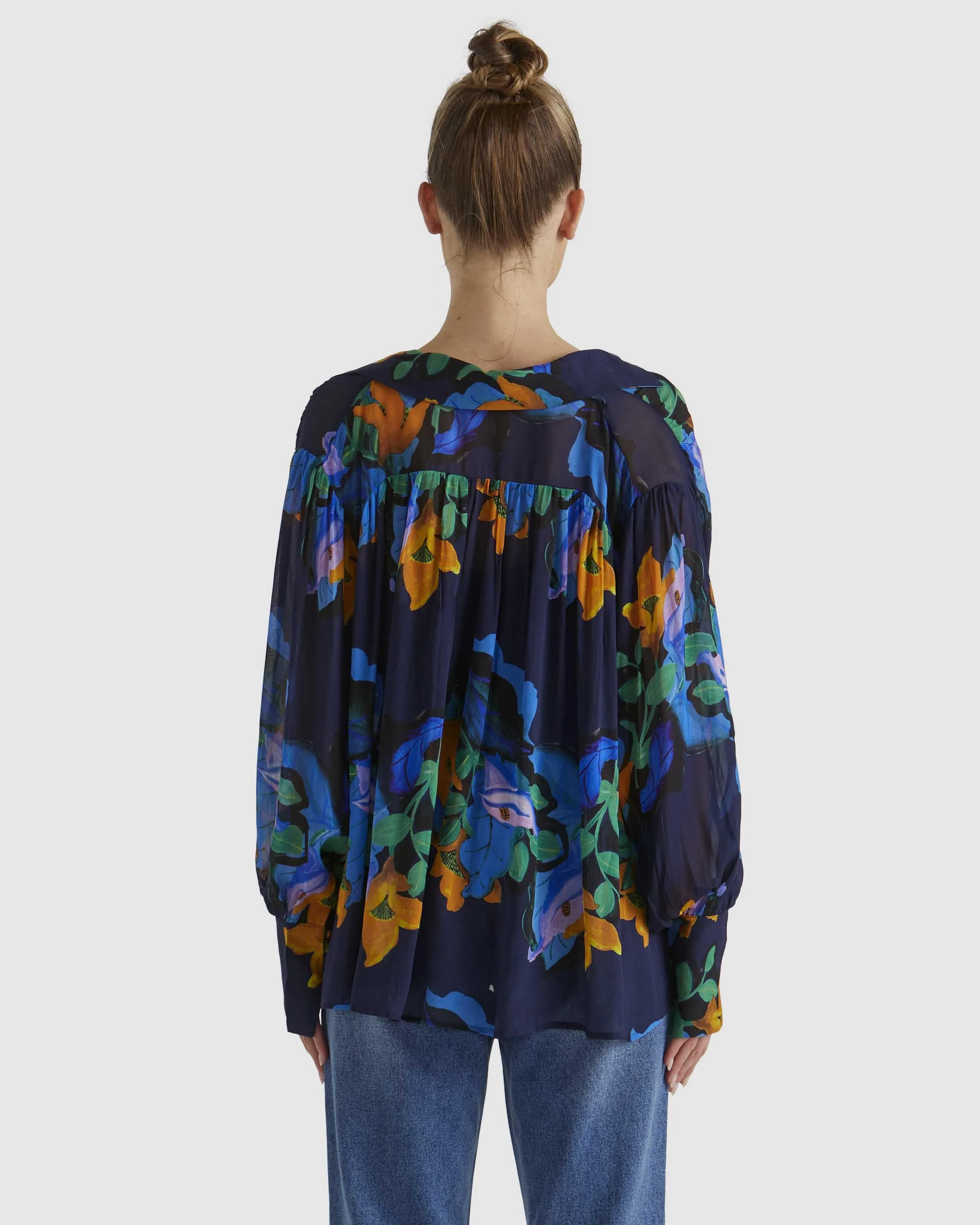 Fate Twilight Blouse Navy Floral