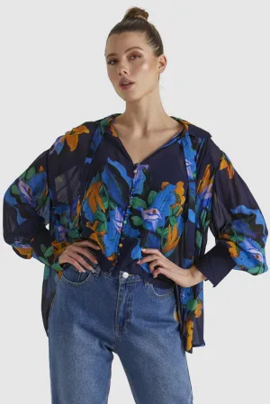Fate Twilight Blouse Navy Floral