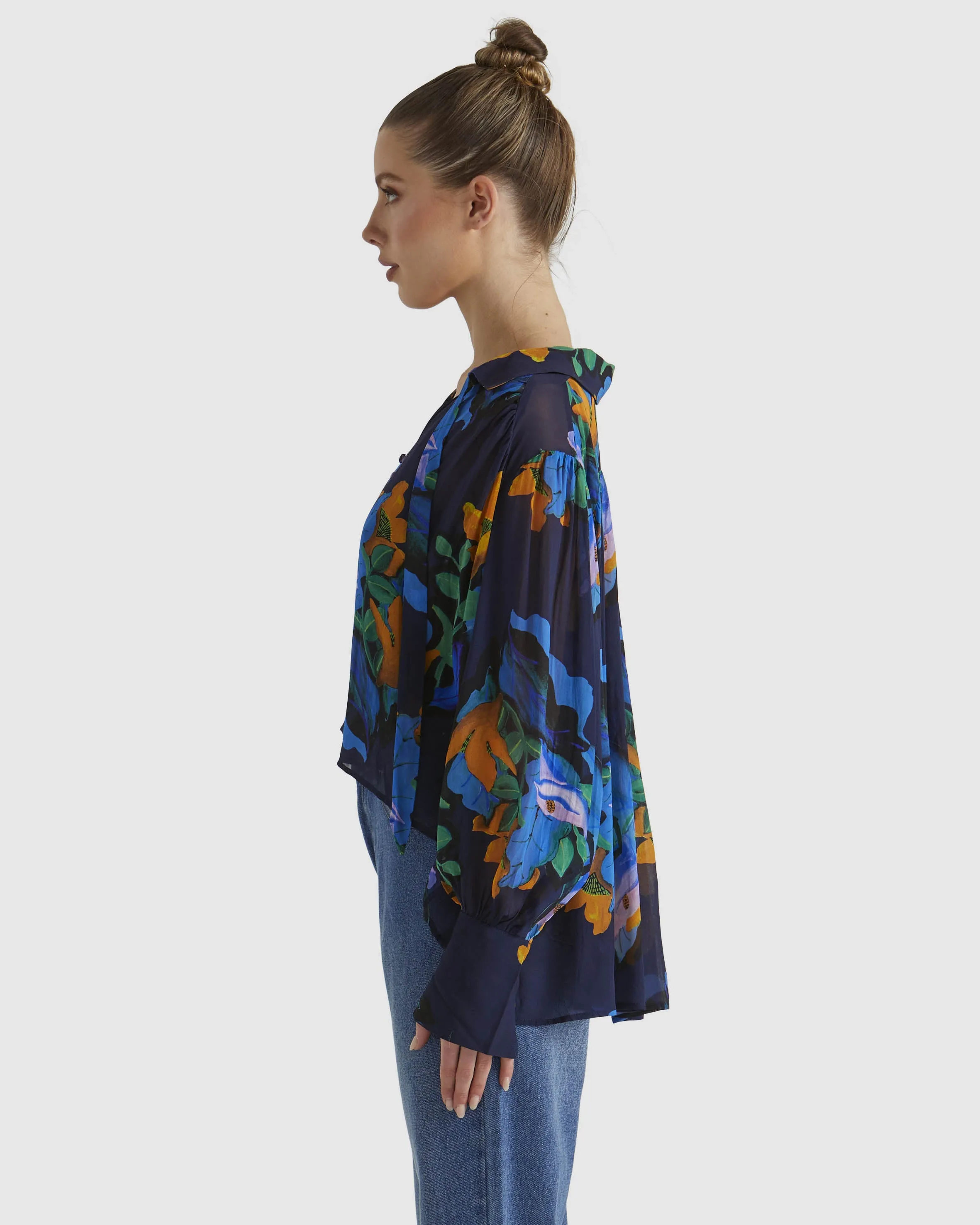 Fate Twilight Blouse Navy Floral