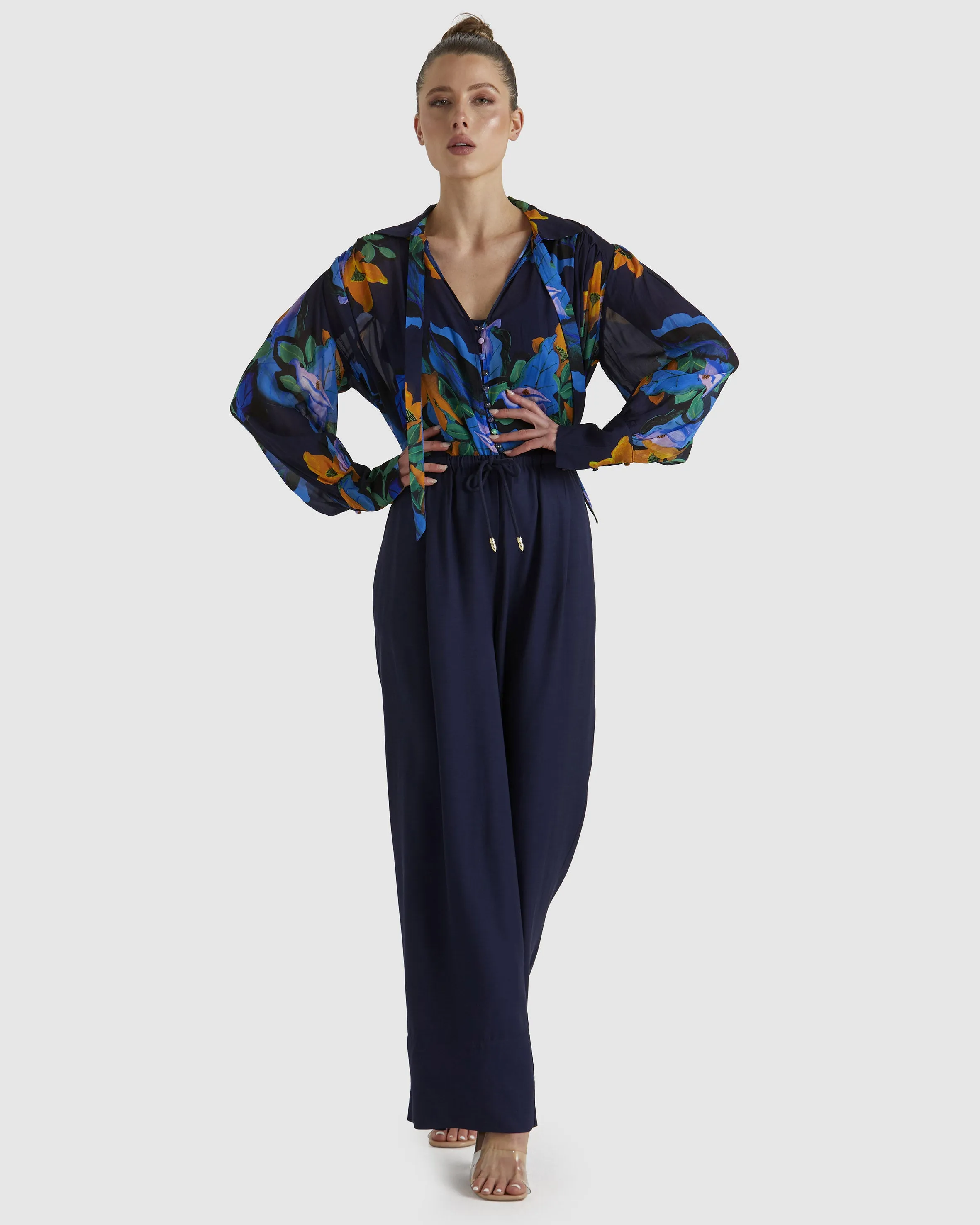 Fate Twilight Blouse Navy Floral