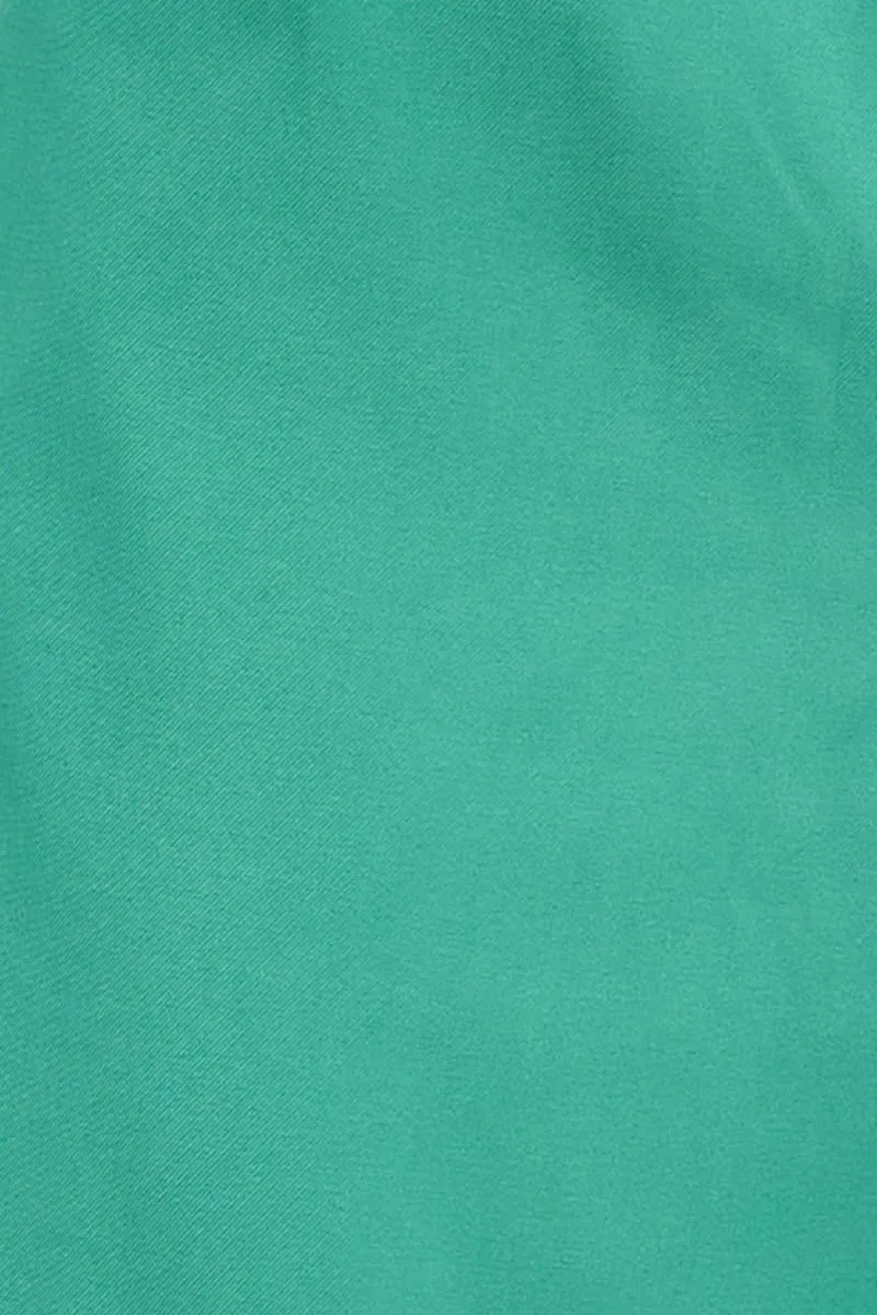 Green Pleat Detail High Waist Pant