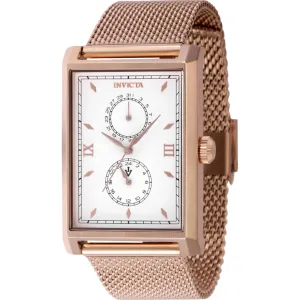 Invicta Men's Watch - Vintage White Dial Rose Gold Steel Bracelet Quartz | 46861