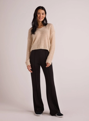 Jordyn Pintuck Ponte Pant - Black