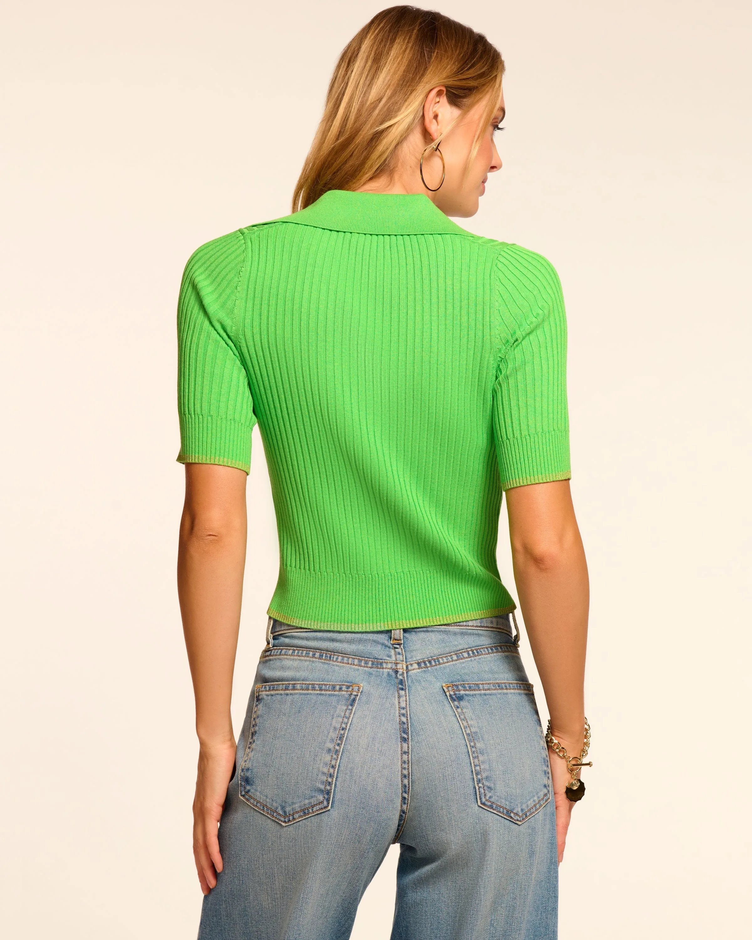 Kelly Ribbed Short Sleeve Sweater