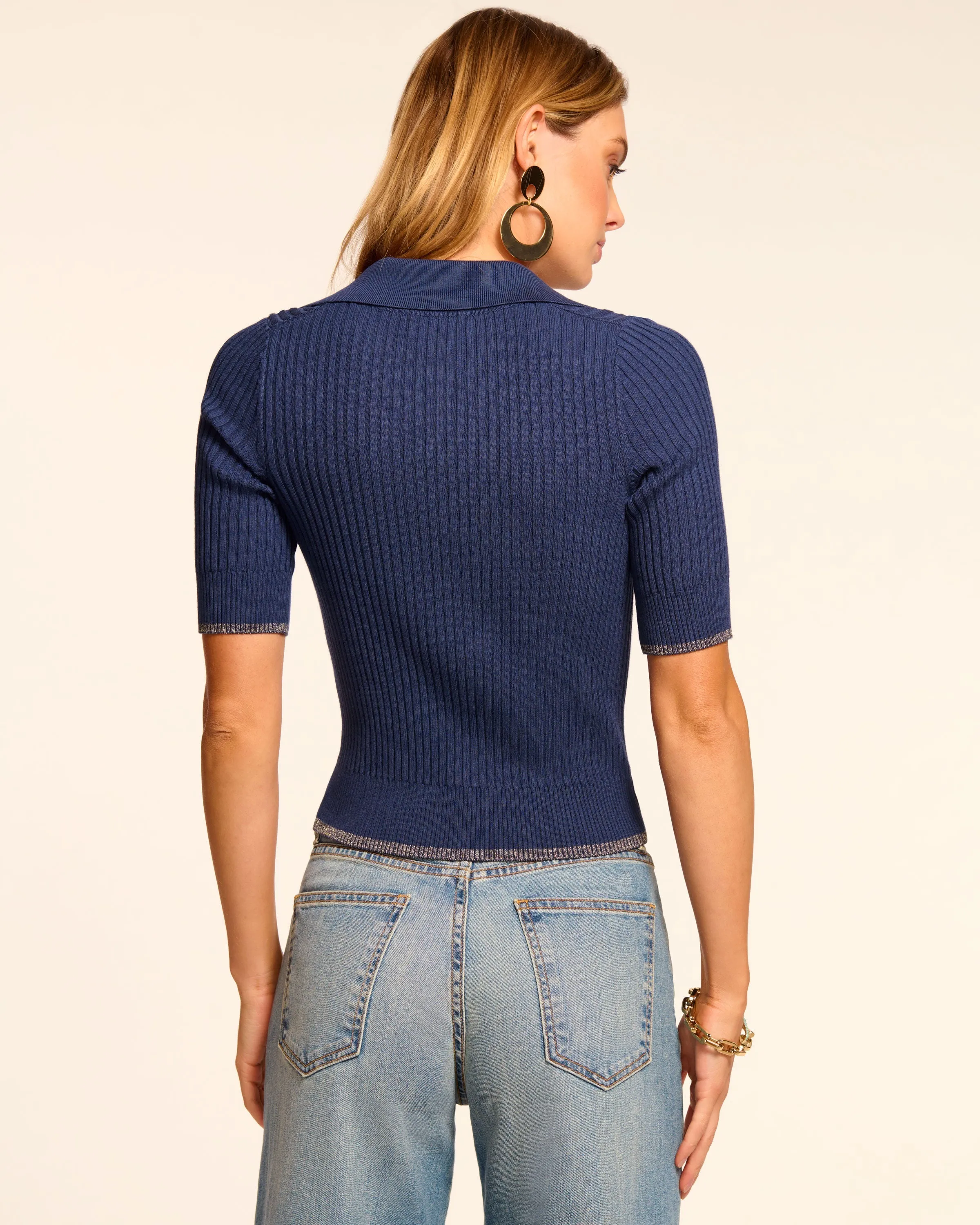 Kelly Ribbed Short Sleeve Sweater