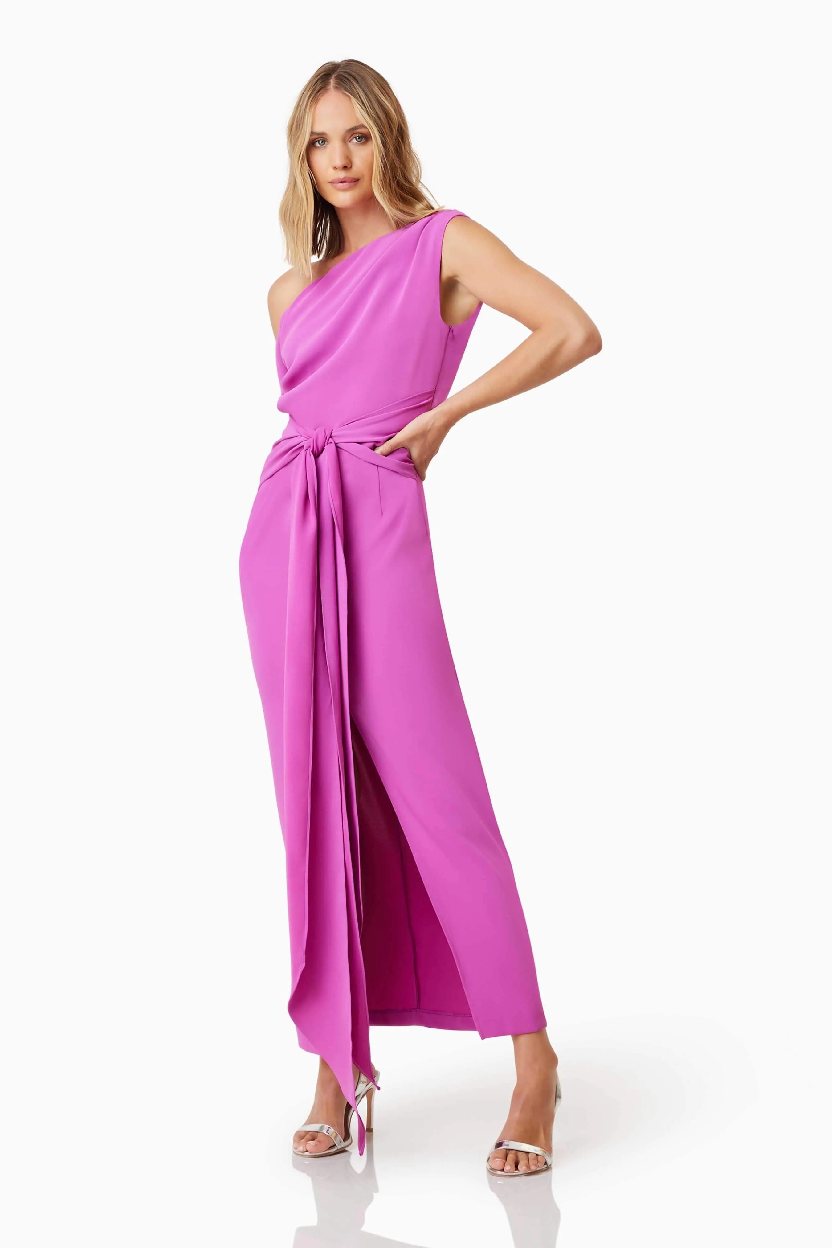 Kenna Cocktail Midi Dress In Purple