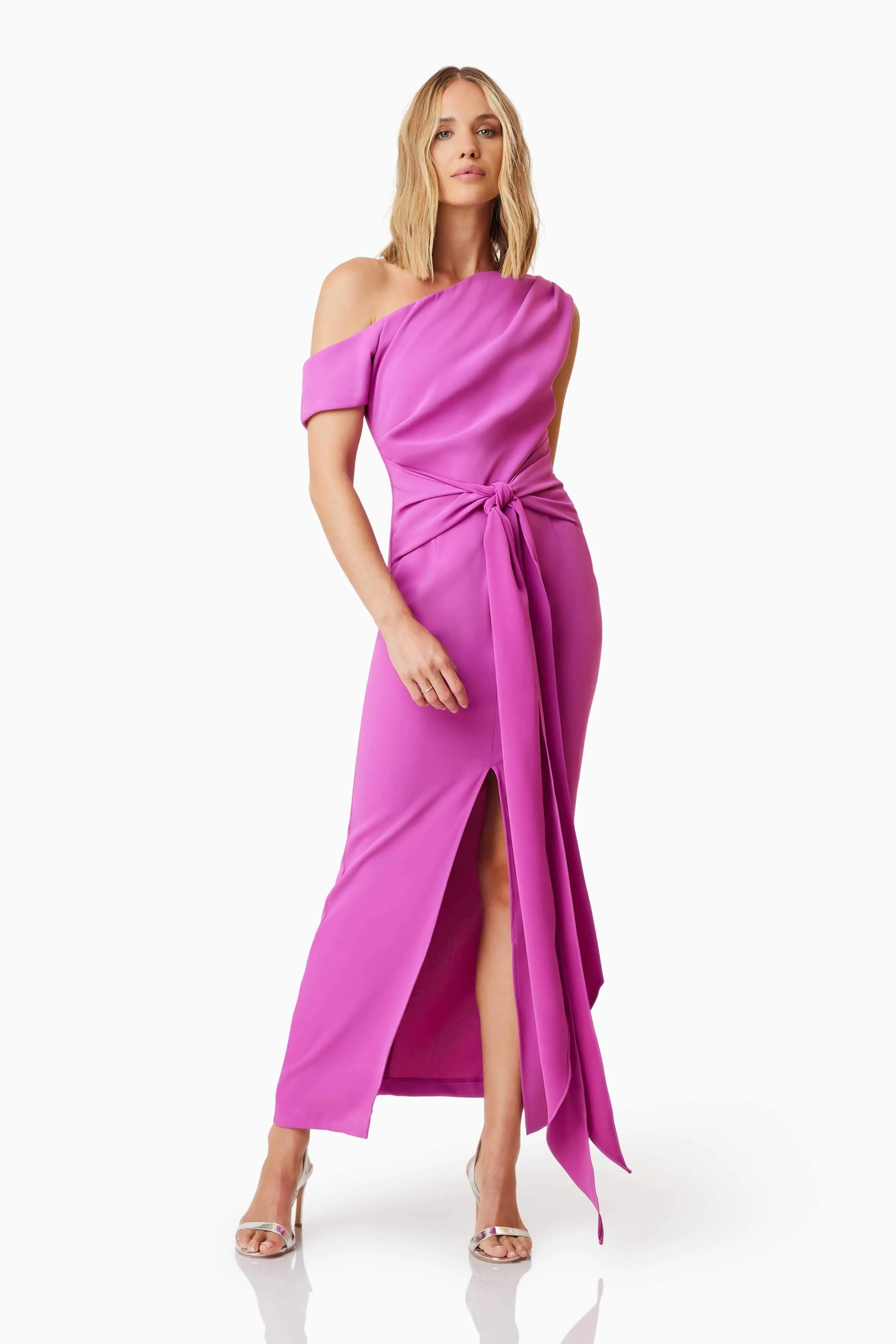 Kenna Cocktail Midi Dress In Purple