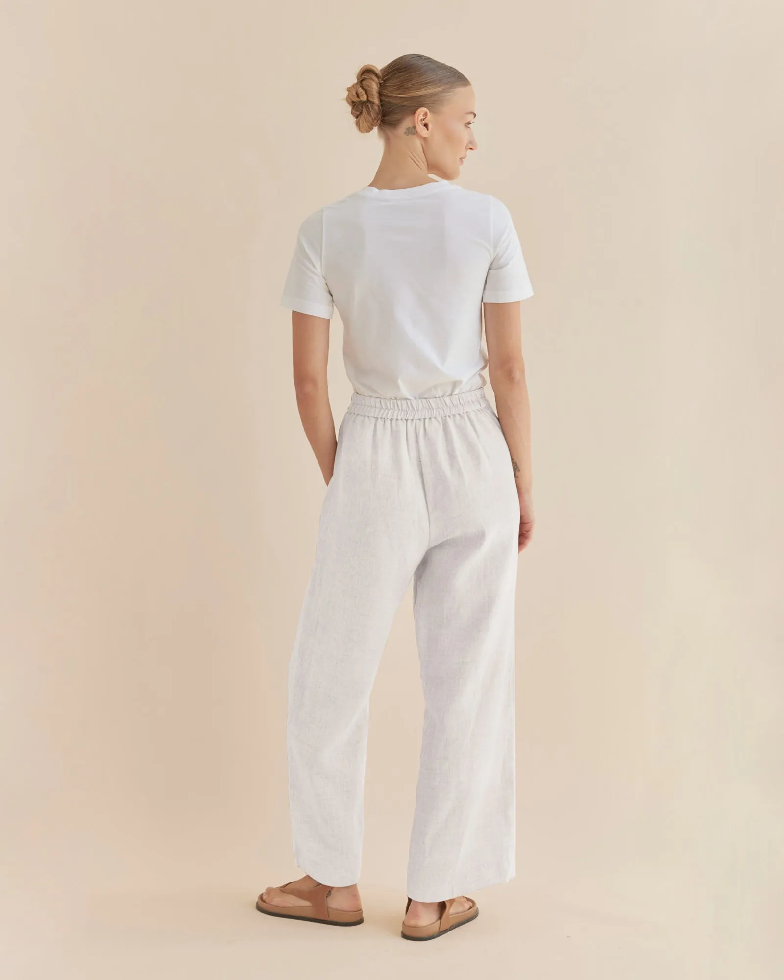 Mabel Linen Pant - White