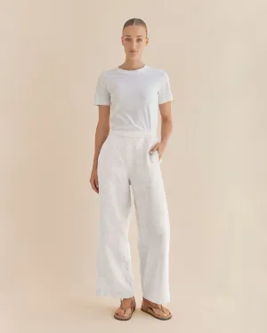 Mabel Linen Pant - White