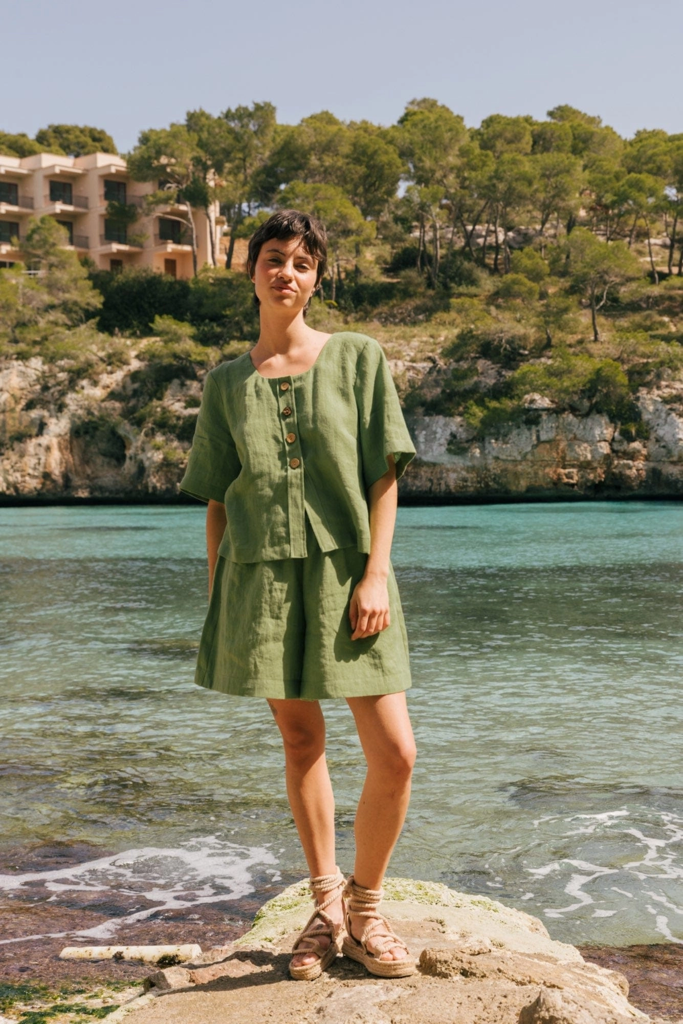 Maeve Women's Linen Button Top | Multiple Colours