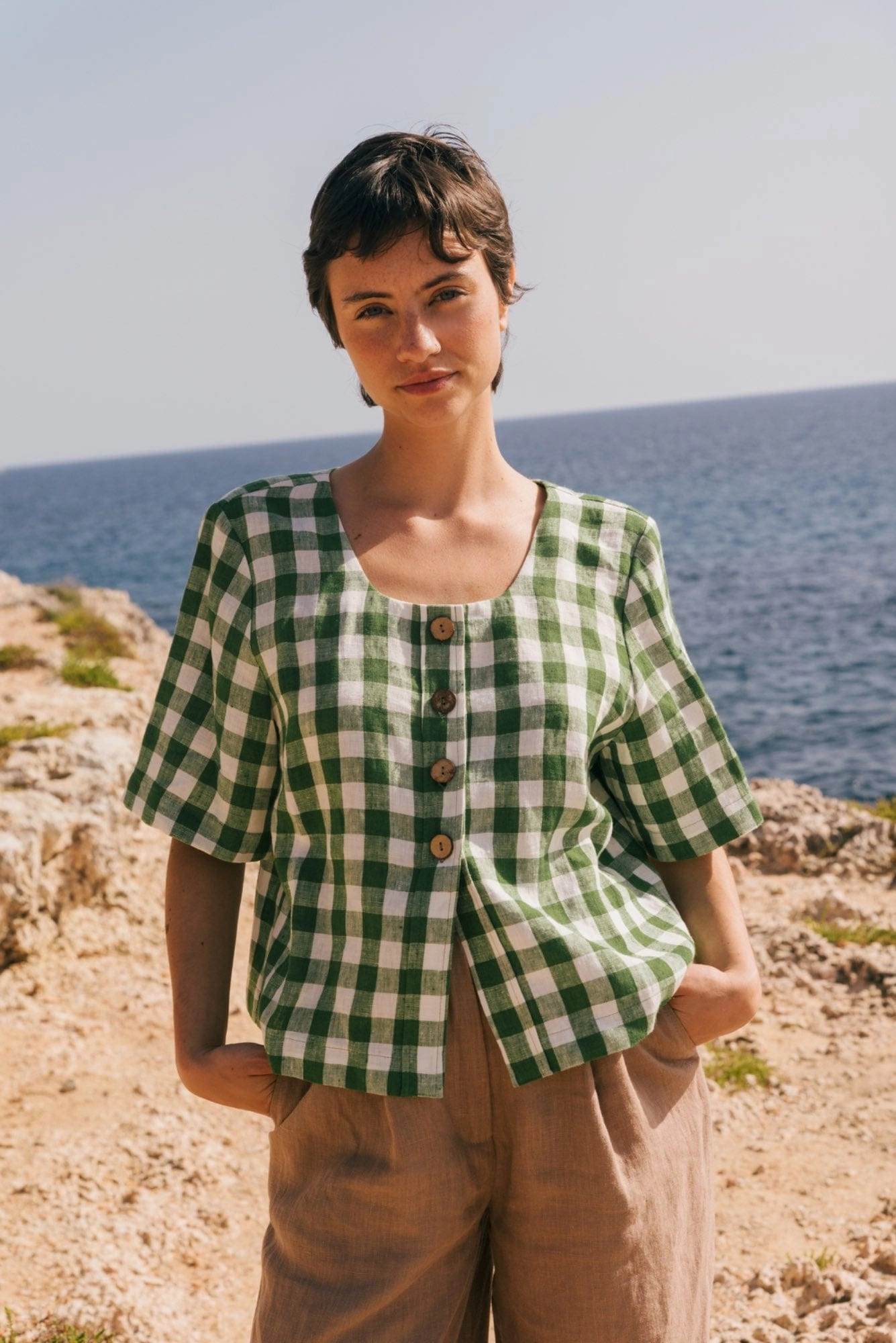 Maeve Women's Linen Button Top | Multiple Colours