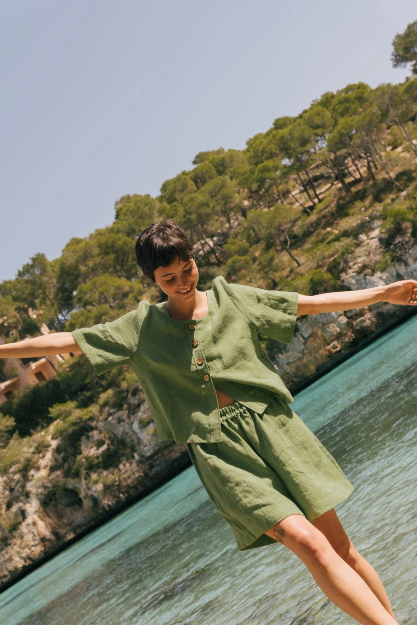 Maeve Women's Linen Button Top | Multiple Colours