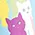 ModCloth x Collectif Rainbow Sky Kittens Swing Skirt