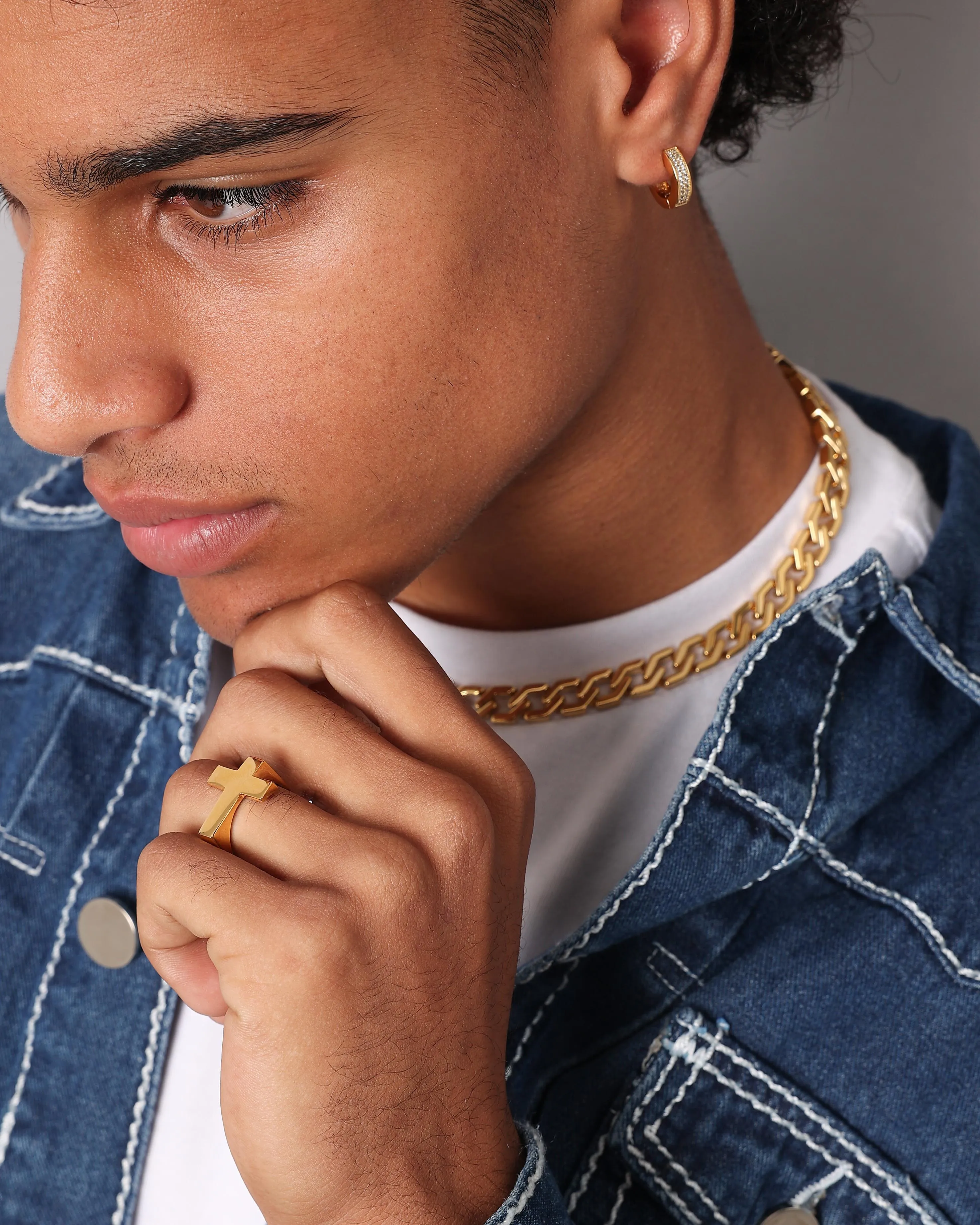 NXS Chilli Hoop Earring Iced Gold