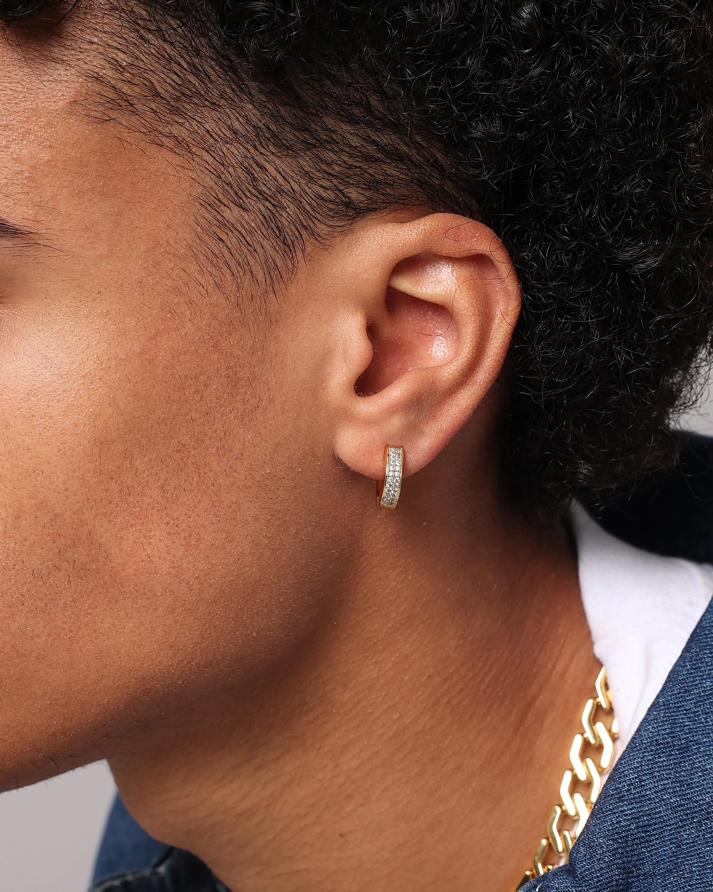 NXS Chilli Hoop Earring Iced Gold