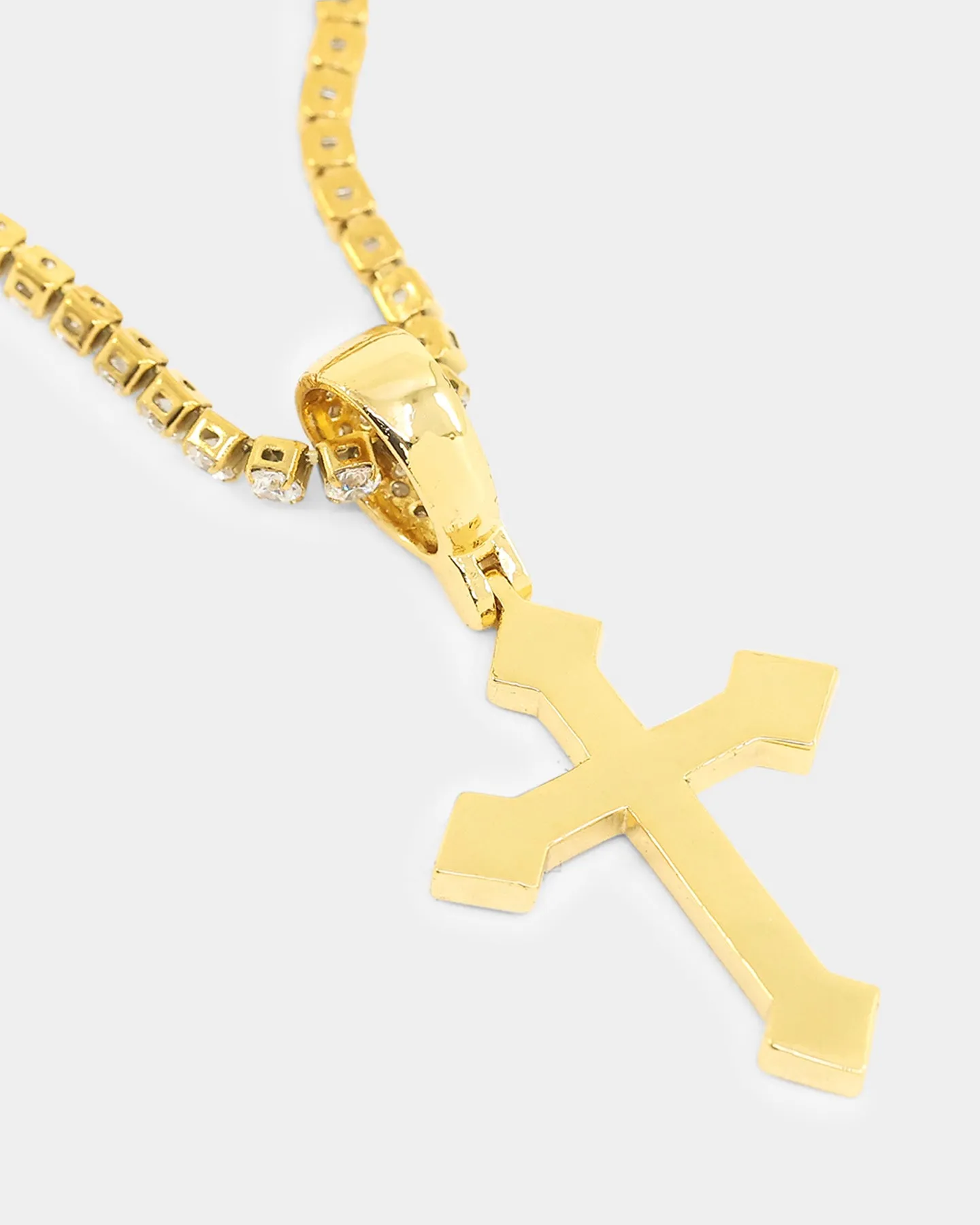 NXS Crusaders Tennis Necklace Iced Gold