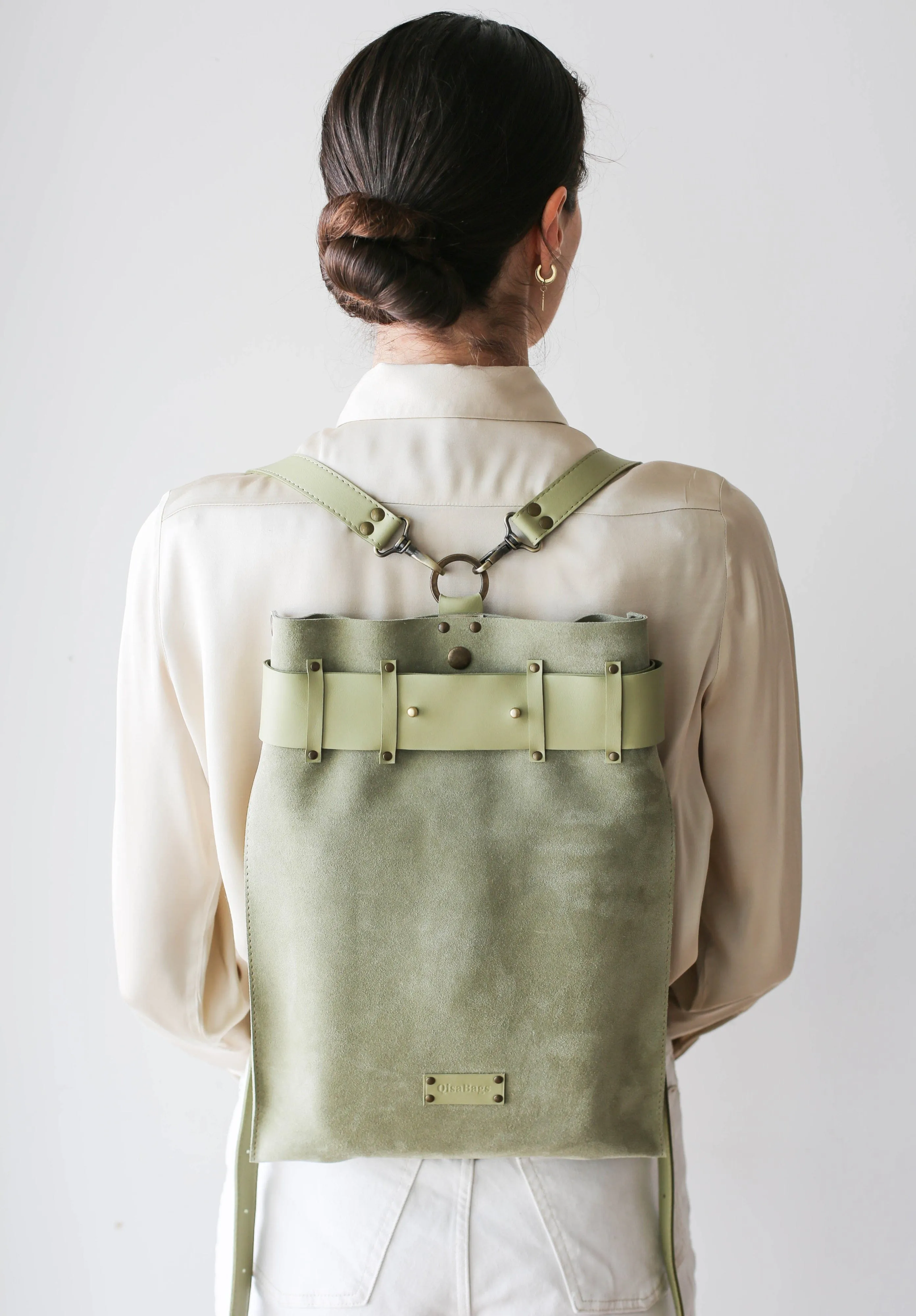 Olive Green Suede Bag
