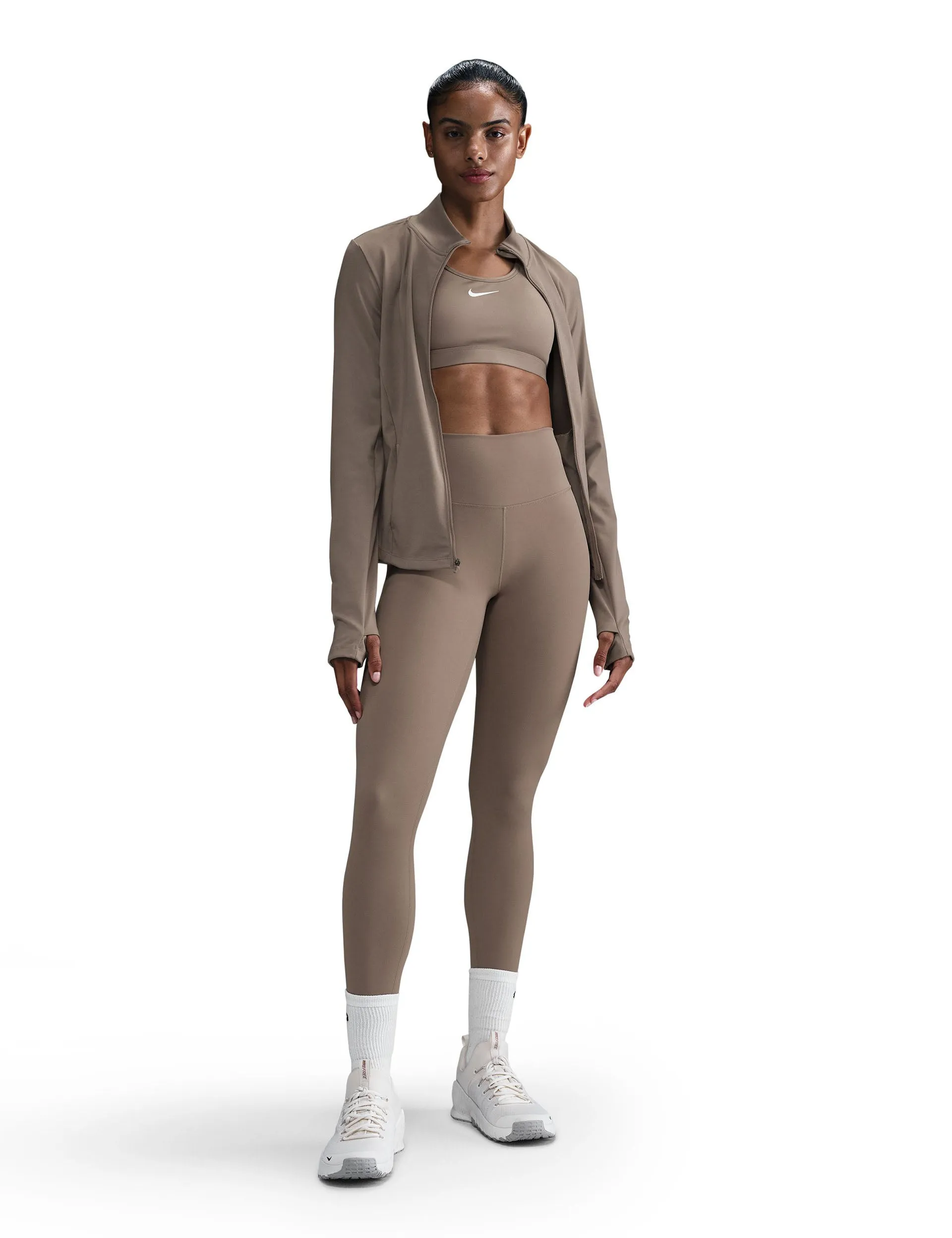 One High Waisted Leggings - Mink Brown/Black