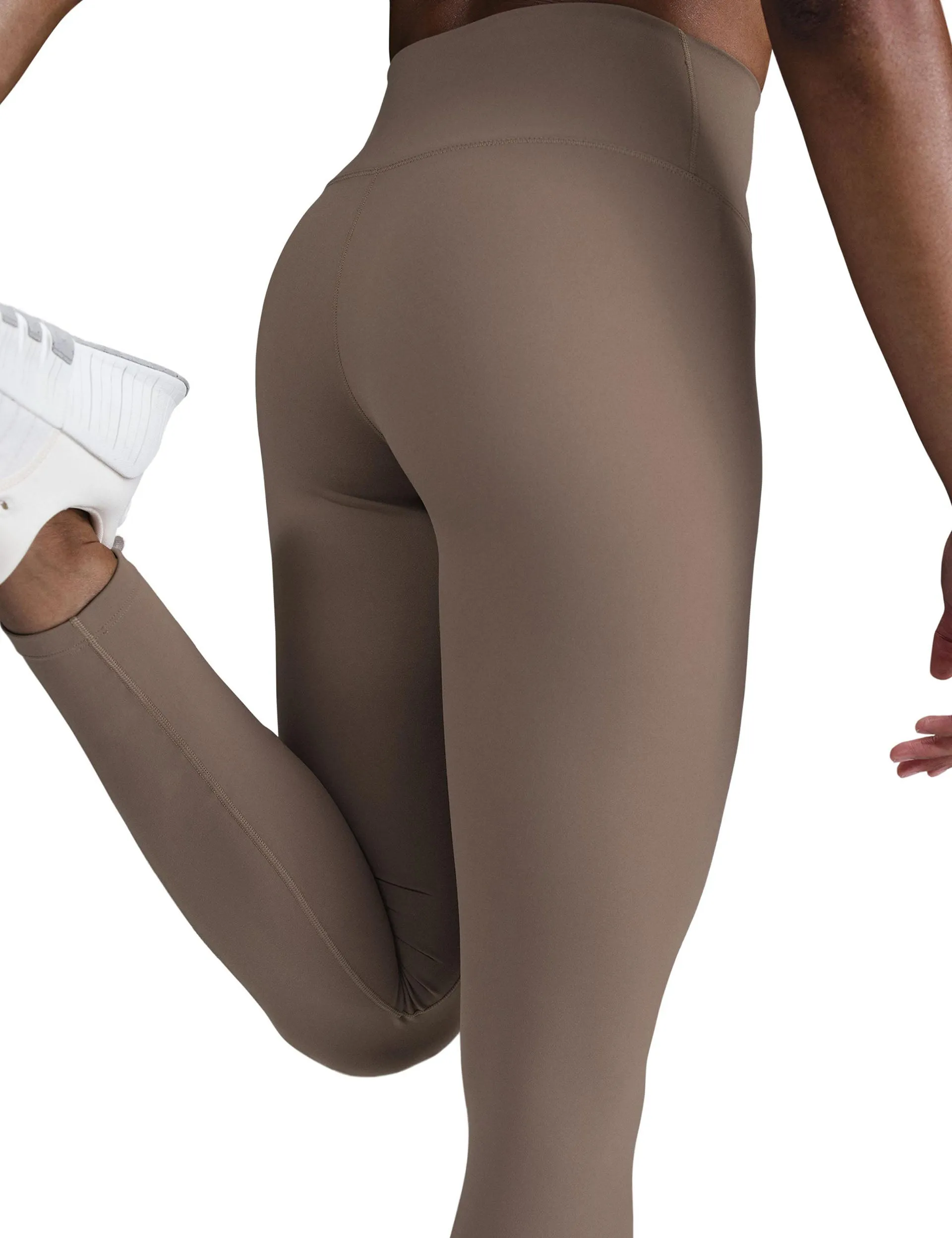 One High Waisted Leggings - Mink Brown/Black
