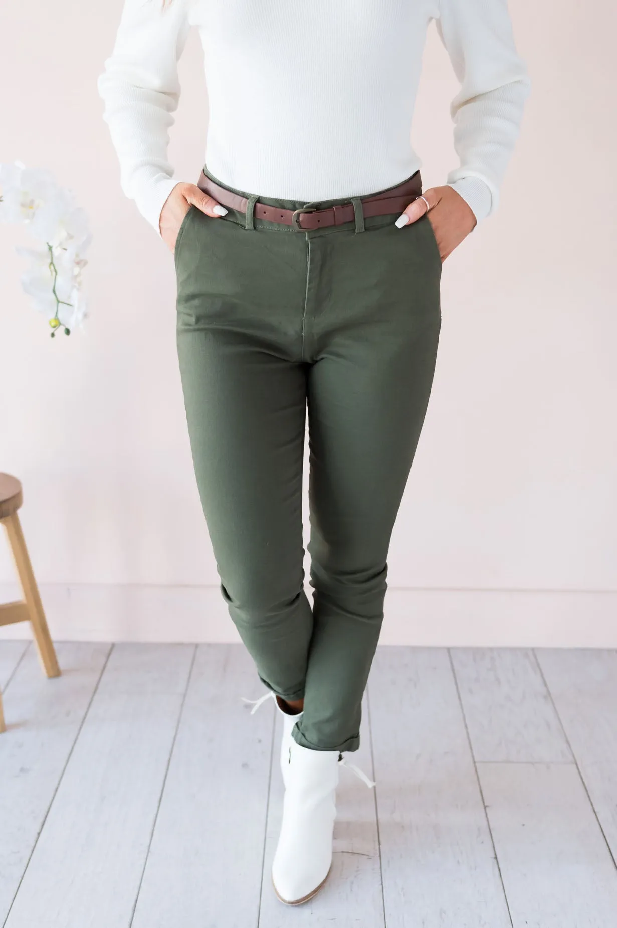 Optimistic Thoughts Modest Twill Pants